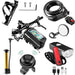 8 Pack Bicycle Accessories, Bike Light Set USB Rechargeable, 1 Bike Water Bottle Holder, Bicycle Bag and 1 Bike Aluminum