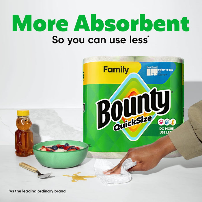 Paper Towels Quick Size, White, 16 Family Rolls = 40 Regular Rolls