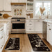 Spooky Skeleton Spider Bone Black Halloween Kitchen Mats Set of 2, Black Home Decor Low-Profile Kitchen Rugs for Floor -