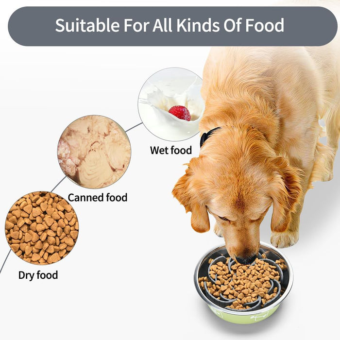 Slow Feeder Dog Bowls Insert,Third Generation upgradedSuper Firm Eating Bowl（Cuttable） for Large Breed and Medium Small 