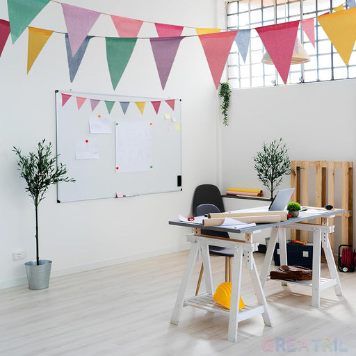 Pennant Banner Flags Pastel - Colorful Triangle Banners for Birthday Easter Classroom School Carnival Garland Outdoor Bu