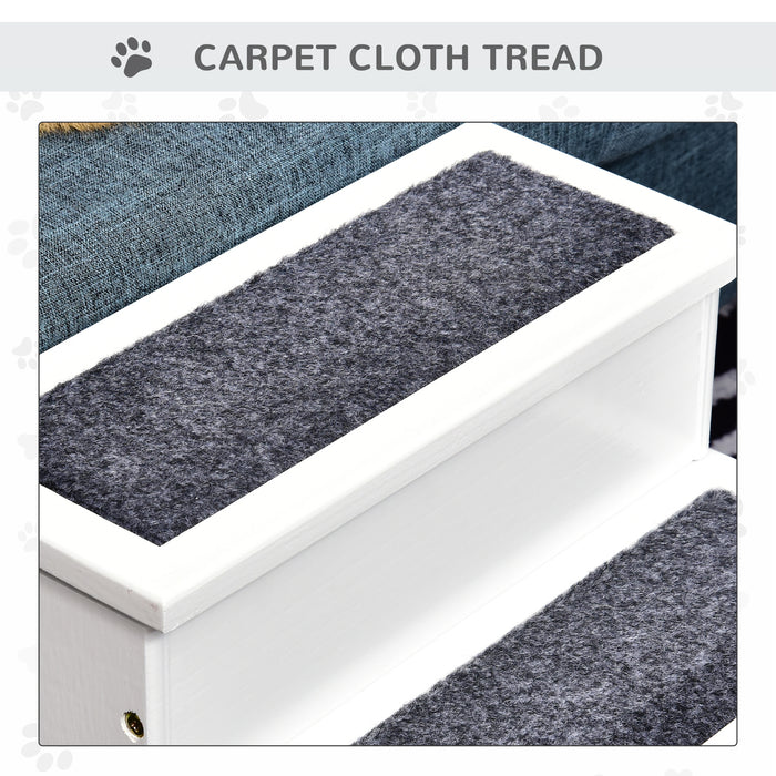 Three-Step Carpeted Pet Stairs