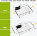 Dish Drying Rack in Sink, Dish Drainer with Cup and Utensil Holder