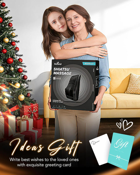 Back Massager with Heat, 3D Kneading Massage Pillow for Back, Neck, Shoulder, Leg Pain Relief Deep Tissue, Gifts for Women Men Mom Dad