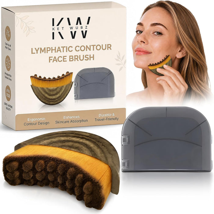 Lymphatic Contour Face Brush, Dry Brush Massager for Lymphatic Drainage