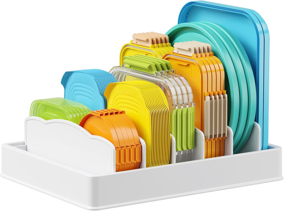 Kitchen Cabinet Organizer for Food Contanier Lid with 7 Sections