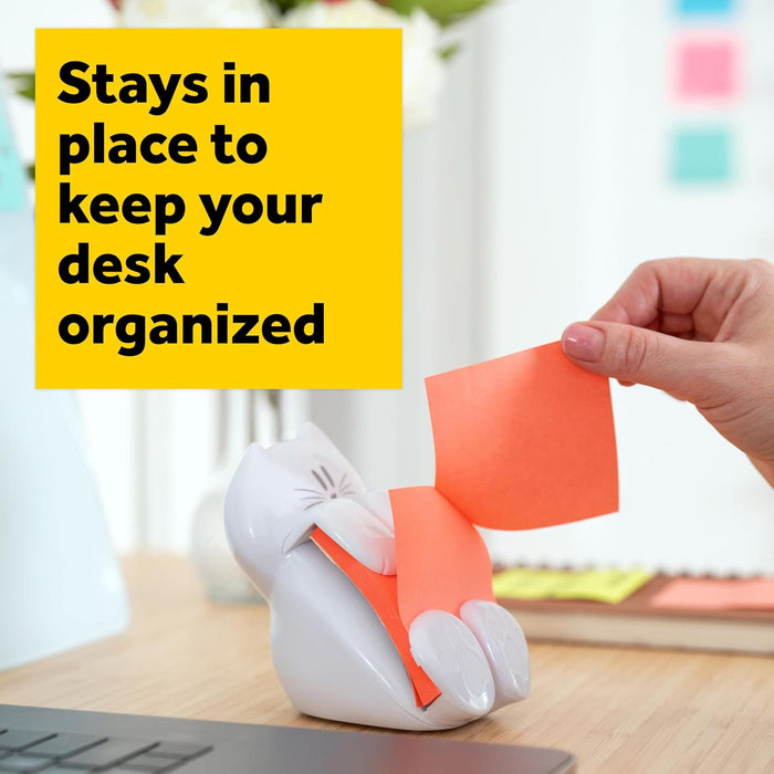 Post-it Note Dispenser, White Cat Design, 1 Dispenser, 1 Pad, 45 Sheets