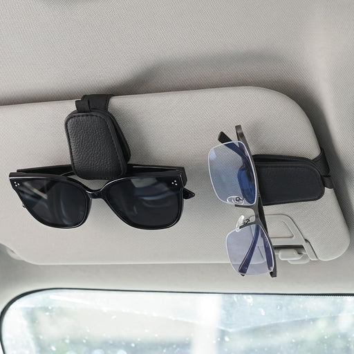 Sunglasses Holder for Car Sun Visor, Magnetic Clip, Black, 2 Pack