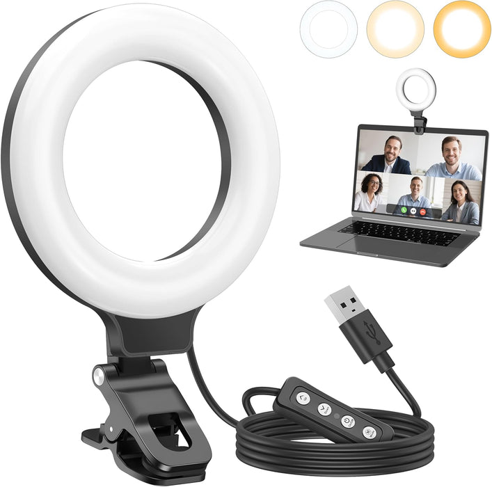 Ring Light for Video Conference Lighting,360°Adjustable,Portable LED Video Conference Lighting for Monitor,Laptop&Deskto