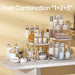 2 Sets of 3-Tier Bathroom Under Sink Organizers and Storage, Multi-Purpose Stackable Pantry Organization and Storage, Pu