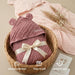 6-Layer Muslin Cotton Baby Towels with Hood, 32x32 Inch, Pink