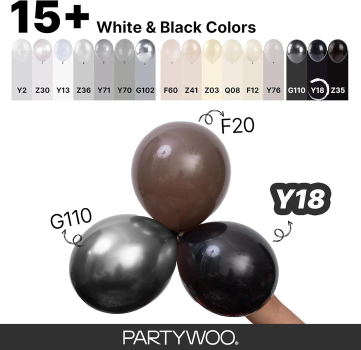 Black Balloons 140pcs Different Sizes of 18 12 10 5 Inch
