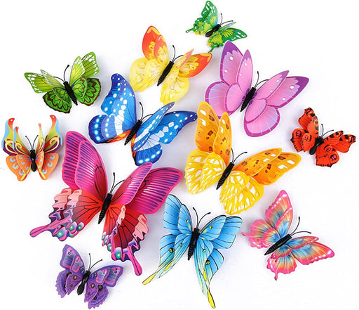 3D Butterfly Wall Decor Butterfly Decorations Stickers with Magnets