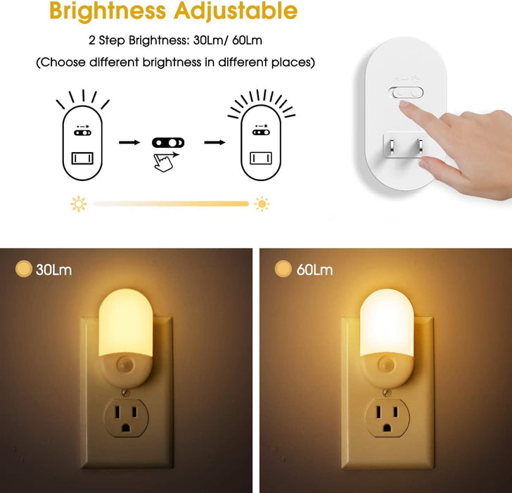 Night Lights Plug into Wall, [2 Pack] LED Dimmable Night Light