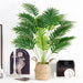 28" Fake Palm Tree, Artificial Floor Plant with Boho Woven Basket