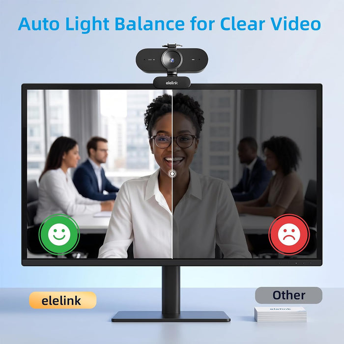 4K USB Webcam for PC,Auto Focus Streaming Web Cam,Dual Noise Reduction Mics