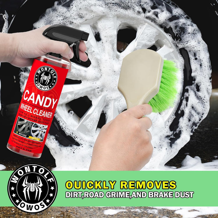 Complete Car Wash Cleaning Kit, Car Interior Detailing Kit with Car Wash Soap, Interior Detailing Cleaner, Wheel Cleaner, Wheel Brush, Dying Towel, for Cars Trucks RVs SUVs