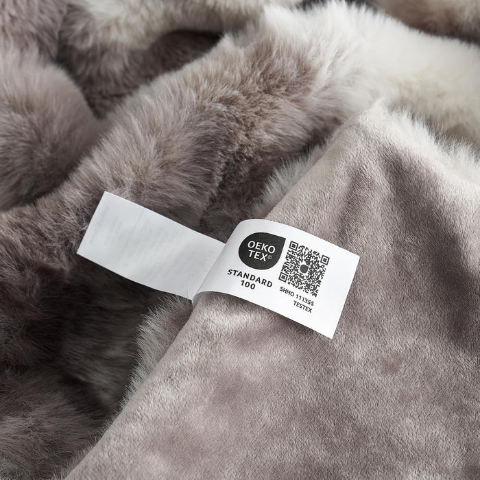 Faux Fur Throw Blanket for Couch, Fuzzy Soft Plush Thick Bubble Blanket for Sofa Bedroom Living Room, 50 * 60 Inches Tie-dye Taupe