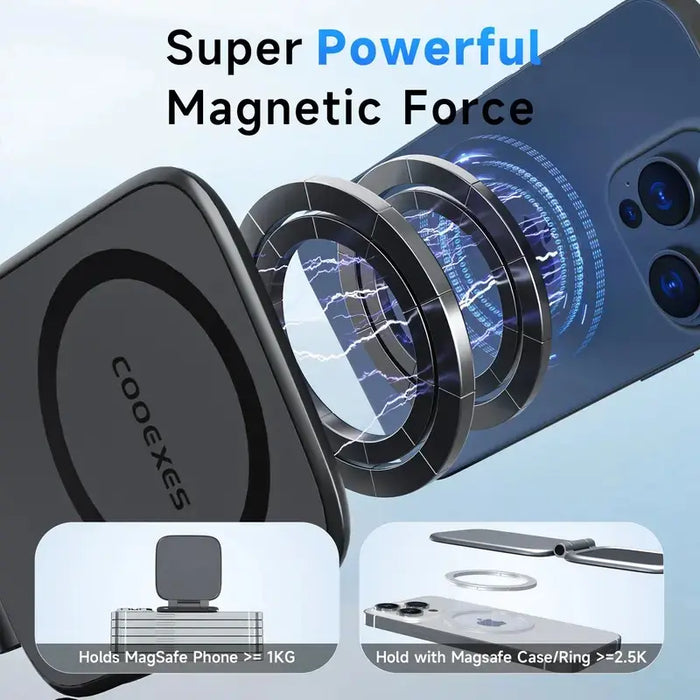 Dual-Sided Magnetic Dashboard Phone Mount — 360° Adjustable