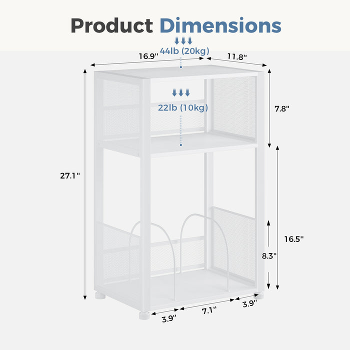 Three-Tier Side Tables 2 Sets, a Storage-Functional Record Player Stand That Can Hold up to 1 00 Records, a Turntable Stand for Playing Vinyl Records