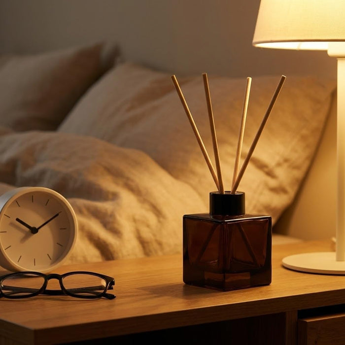 100ml 2pcs Reed Diffuser Bottles - Fragrance Diffuser Empty Bottle with 20pcs Reed Sticks for Home Fragrance Accessories and Women Gift Room,Home,Bathroom Decor