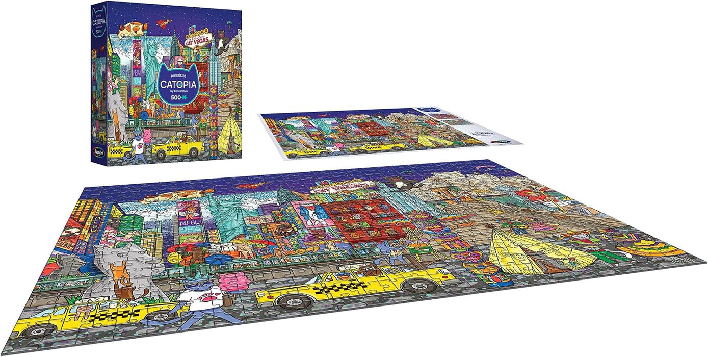 - Catopia - Americat - 500 Piece Jigsaw Puzzle for Adults