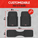 FlexTough Floor Mats for Cars, Black Deep Dish All-Weather Car Mats, Waterproof Trim-to Fit Automotive Floor Mats for Ca
