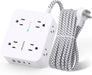Surge Protector Power Strip, 1080J, 5 Ft Braided Extension Cord