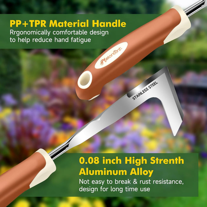 Garden Tool Set,10 Pcs Heavy Duty Gardening Hand Tool Kit for Women Aluminum with Non Slip Ergonomic Handle, Storage Tot