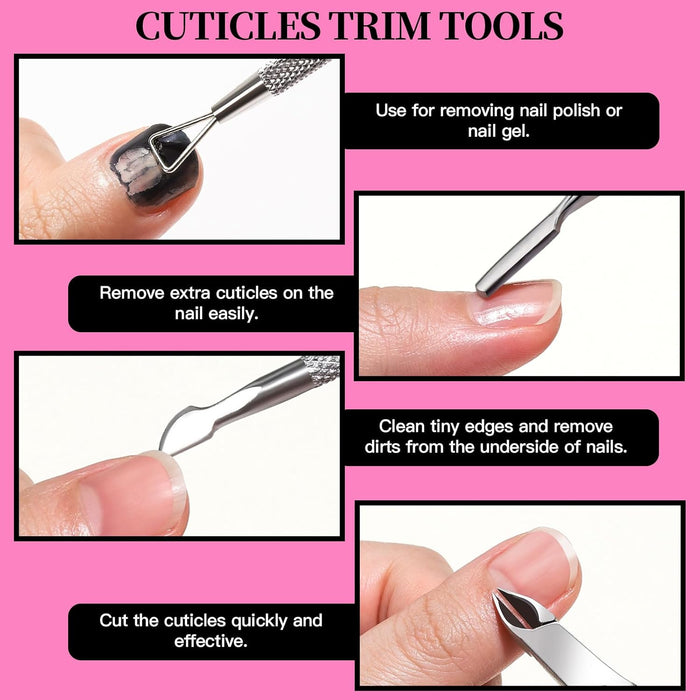 Nail Care Kit, Nail Files 100/180, Nail Buffer Block, Cuticle Nippers, Cuticle Trimmer, Cuticle Pusher, Nail Tools, Nail