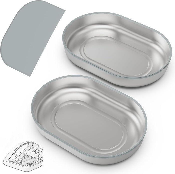 Stainless Steel Bowl for Automatic Microchip Cat Pet Feeder, Sealing Ring Design for Keeping Food Fresh and Reducing Odo