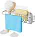 4 in 1 Sink Caddy Sponge Holder, SUS304 Stainless Steel Kitchen Brush Holder and Dish Cloth Hanger, Kitchen Organizers and Storage Essentials - Silver