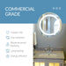 Circular LED Vanity Mirror - Front Lit Rounded Mirror for Bedroom, Bathroom or Shower - anti Fog & Wall-Mounted - Modern Home Decor - 44" Wide X 44" Tall