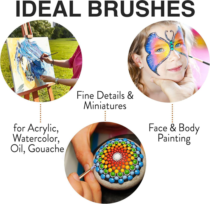 Professional Artist Paint Brush Set of 12 - Acrylic Painting Brushes Kit