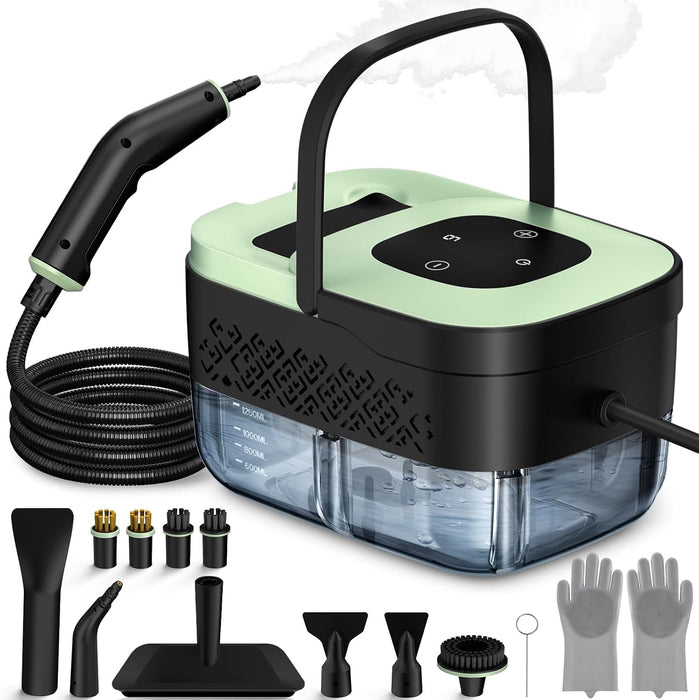 Steam Cleaner, Portable Steamer for Cleaning with 16pcs Accessories, 6-Level Adjustable and 15s Heat-Up, Handheld Steam 