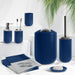 Bathroom Set - Navy Bathroom Accessories Set, 20PC Bathroom Accessory Set, Shower Curtain Set with Liner, Toothbrush Holder, Soap Dispenser, Soap Dish, Toilet Brush Holder, and Trash Can