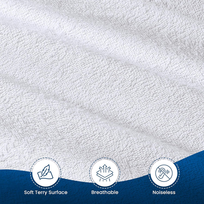 Waterproof Mattress Protector Twin Size, Premium Terry Mattress Cover 200 GSM, Breathable, Fitted Style with Stretchable Pockets (White)
