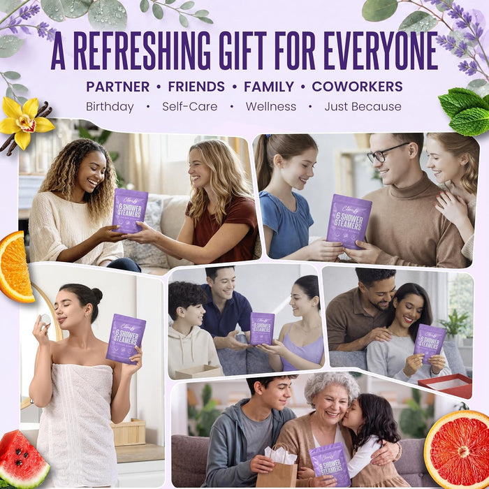 Shower Steamers Aromatherapy Gifts for Women and Men, 6 Tablets