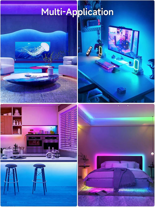 LED Lights for TV, 16.4ft TV LED Backlight for 45-75 Inch TVs, RGB TV Backlight Behind with Music Sync, Smart APP and Button Control Strip Lights USB Powered for Bedroom/Gaming