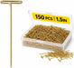 150PCS 1.5 Inch Gold Stainless Steel T-Pins for Wig Styling & Sewing