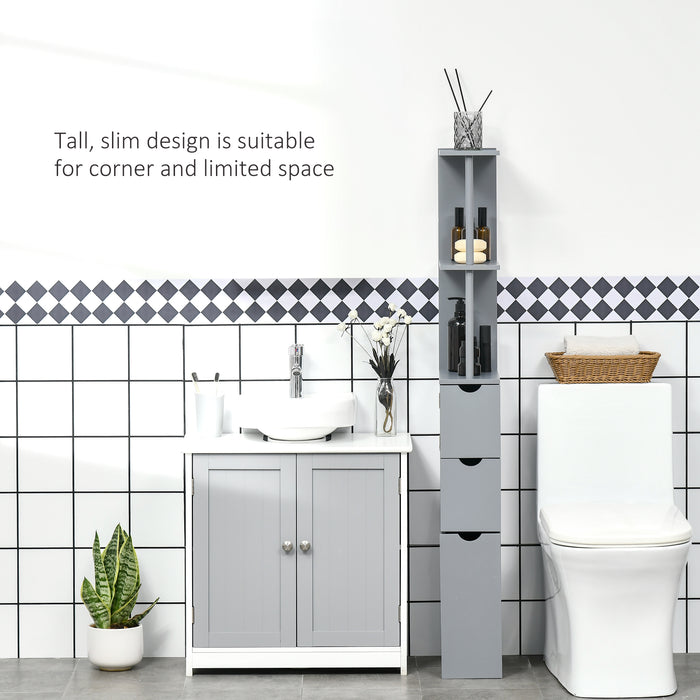 Narrow Bathroom Linen Storage Cabinet