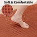 Burnt Orange Bathroom Rug, Fall Waffle Bath Mat Non Slip, 18" x 30"