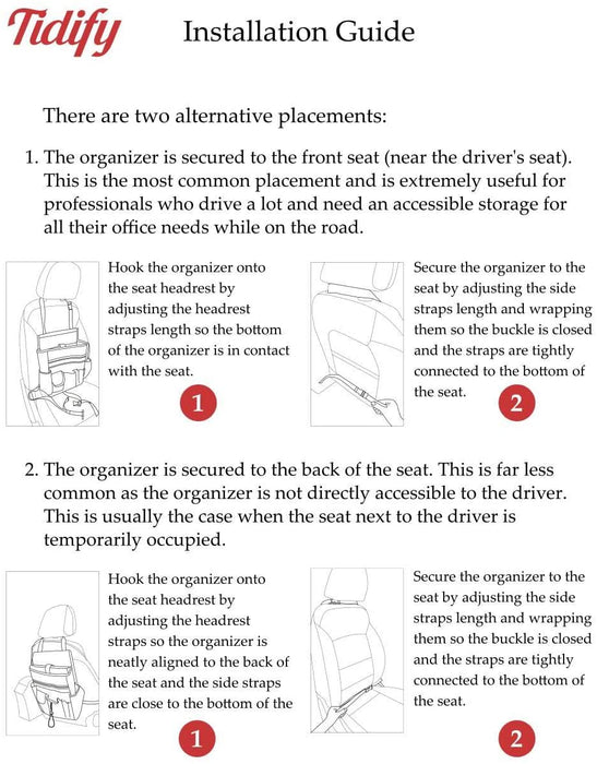Car Front Seat Organizer [2025 UPDATED] with Dedicated Tablet and Laptop Storage Stabilizing Side Straps Soft Adjustable Shoulder Strap and Hardened Buckles Your Office Away from Office.