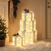 Set of 4 Christmas Lighted Gift Boxes, Battery Operated Xmas Decor