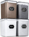 Four 5.2 L Flour & Food Storage Containers — Black