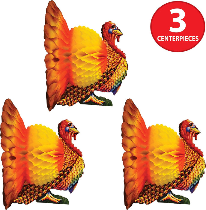 12-inch Tissue Turkey Centerpiece; 3/Pack99066
