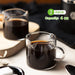 Espresso Cups Set of 2, 4 OZ Double Spouts Cups, Shot Glasses, Milk Cup with Handle, Clear Glass, Espresso Accessories for Machine, Small