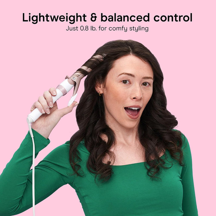 Curling Iron, Double Ceramic, 1" Barrel, White/Rose Gold