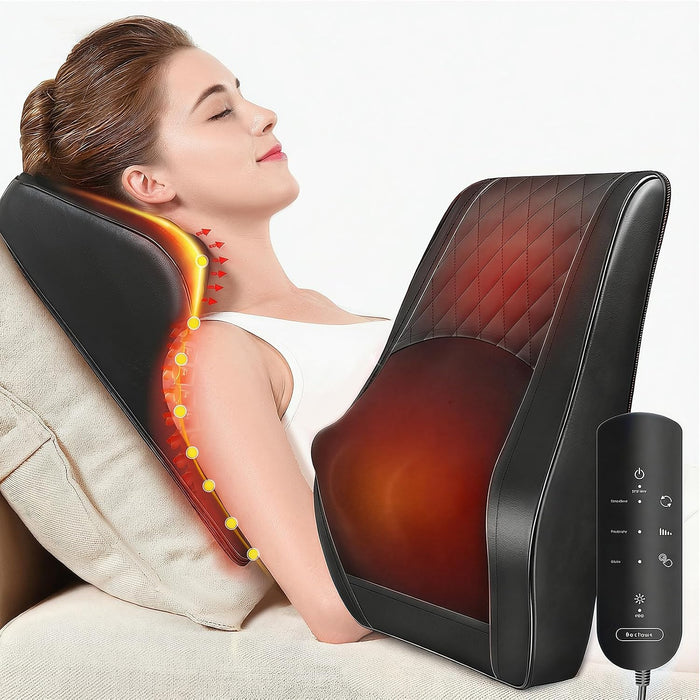 Back Massager with Heat, 3D Kneading Massage Pillow for Back, Neck, Shoulder, Leg Pain Relief Deep Tissue, Gifts for Women Men Mom Dad