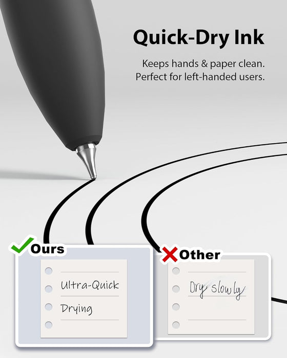 8 Pack Gel Pens, Quick-Drying Black Ink, 0.7mm Fine Point Fidget Pen